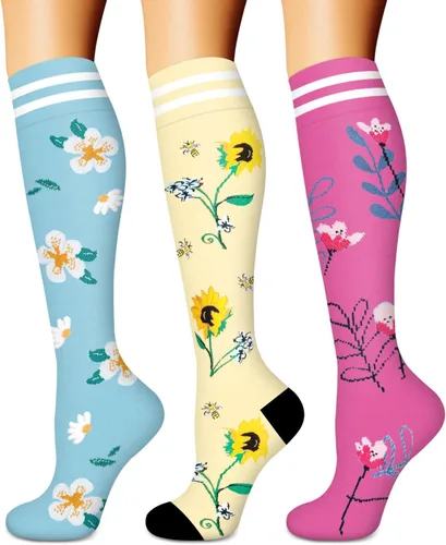 Miniatura 81 de Calcetines de compresión para mujeres y hombres (3 pares) – El mejor apoyo para enfermeras, correr, senderismo, recuperación y calcetines de vuelo
