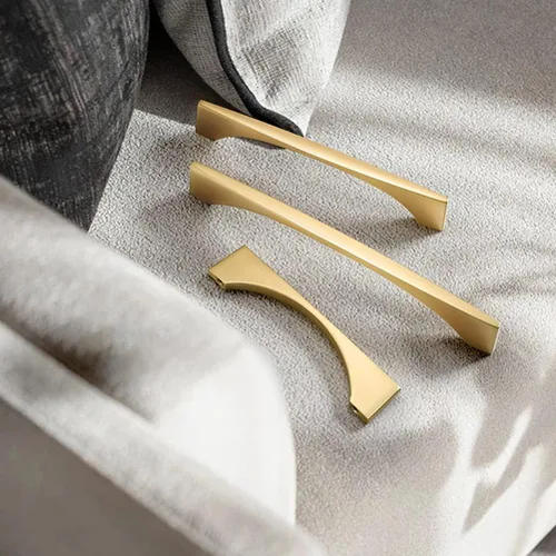 Miniatura 4 de Paquete de 4 tiradores dorados de latón cepillado para cajones de tocador, accesorios de gabinete de baño