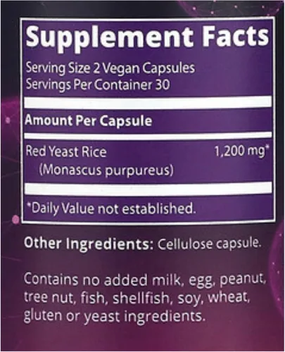 Miniatura 3 de MRM Nutrition - Cápsulas de arroz de levadura roja, para mujeres y hombres, 1,200 mg de arroz de levadura roja por porción, producto alimenticio