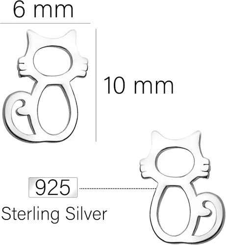 Miniatura 4 de SOFIA MILANI - Pendientes de plata de ley 925 maciza para mujer - Pendiente de gato - E1165, Plata Esterlina, No es una piedra preciosa
