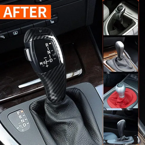 Miniatura 4 de Acouto Pomo de palanca de cambios automático para E46 E60 E61 Refit para coche F30 eléctrico LHD automático LED palanca de cambios Kit