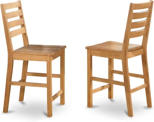 East West Furniture CFS-OAK-W - Juego de 2 sillas de comedor con respaldo de escalera, color roble Cfs-roble-w