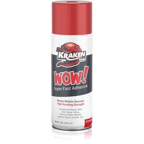 Miniatura 9 de KRAKEN BOND Wow! Activador adhesivo en aerosol (1 x 16.9 onzas), acelerador de pegamento de cianoacrilato para plástico, metal, madera y PVC