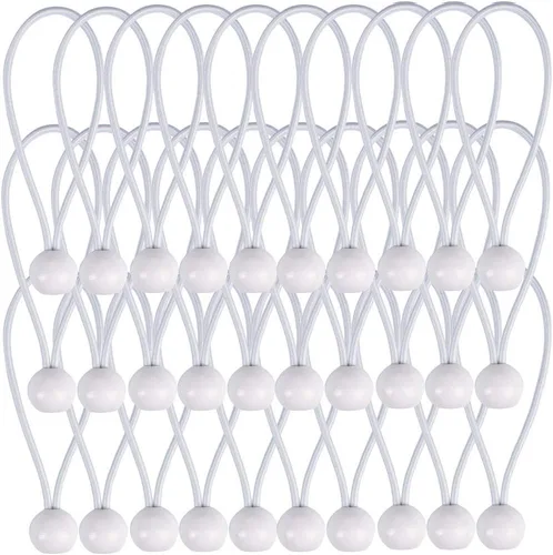 Miniatura 8 de AOPRIE Paquete de 30 bolas elásticas de 6 pulgadas de color blanco, resistentes a la intemperie, correas de amarre resistentes a la intemperie