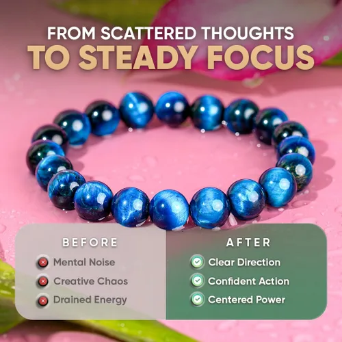 Miniatura 23 de Conscious Items Pulseras espirituales para mujeres y hombres, pulsera de cristal curativo con piedras naturales para meditación, alineación