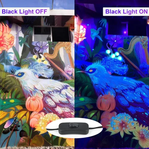 Miniatura 3 de Paquete de 2 luces negras de 300W con 336 LEDs, lámpara UV de luz negra para fiestas fluorescentes, 395nm, accesorio de luz negra IP65