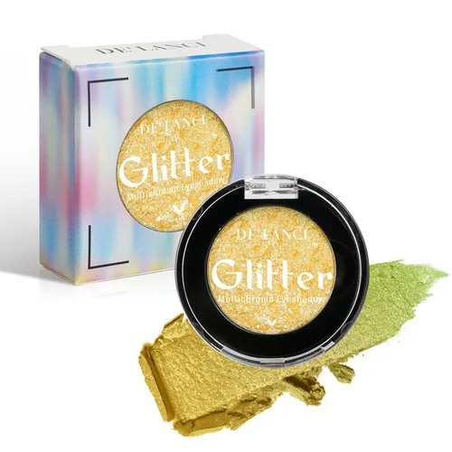 Miniatura 6 de Sombra de ojos verde azulado, paleta de sombras de ojos con purpurina multicromada altamente pigmentada con cambio de verde azulado a azul dorado