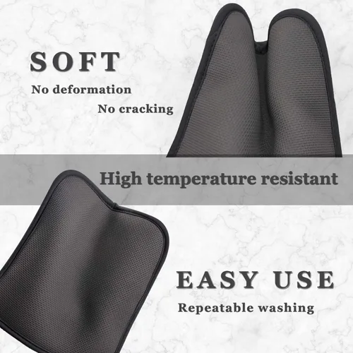 Miniatura 5 de Juego de 2 almohadillas de algodón y neopreno para horno con bolsillo de 8 x 8.5 pulgadas, juego de almohadillas calientes de doble función
