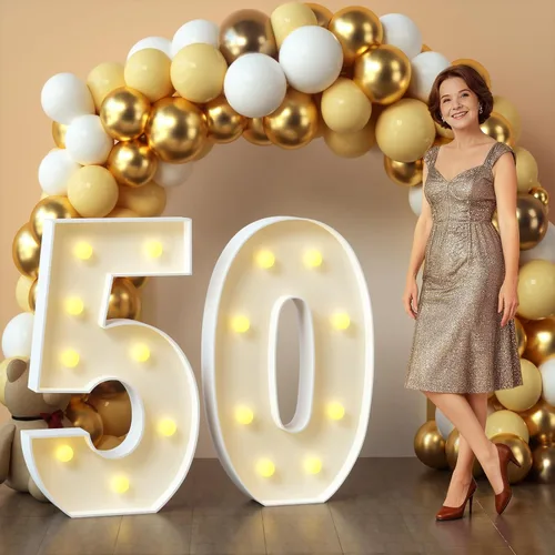 Miniatura 9 de imprsv Letras de marquesina iluminadas, letras de mosaico de 1.2 m con luz para decoración de baby shower, graduación, gran J para decoraciones