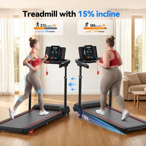 Miniatura 5 de ANCHEER 2025 Caminadora Premium - Caminadora de 3.5 HP con capacidad de peso de 450 libras - 3 niveles de inclinación, diseño plegable, altura