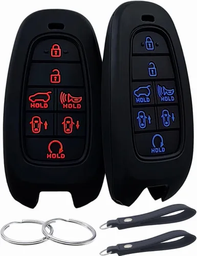 REPROTECTING Funda de Goma de Silicona para Llavero de Coche Compatible con Hyundai Sonata Nexo 2019-2023 Hyundai Tucson 2022 Palisade Santa Fe 2023