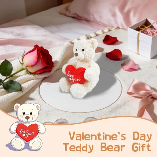 Miniatura 3 de Oso de peluche para el día de San Valentín – Oso marrón de 8.6 pulgadas, animal de peluche suave, regalo ideal para su novia, mamá, niñas, bonito