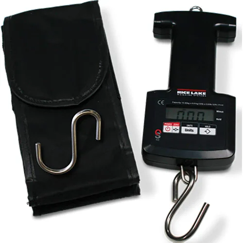 Rice Lake Escala, colgante OS-10 22.0 lbs x 0.01kg/22lb x 0.02lb/22lb x 1/4oz Incluye estuche de transporte, (2) pilas AA, gancho inferior manual
