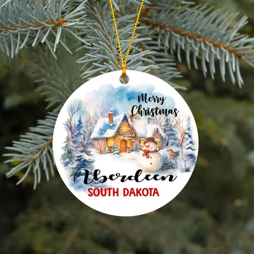 Christmas Ornament 2023 Gift City State Aberdeen South Dakota Ornaments Happy New Year Ornament Keepsake Holiday Xmas Tree Decoration Present Family