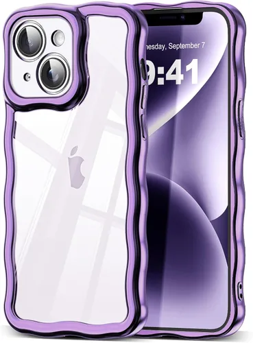 Miniatura 59 de SKYLMW Compatible con iPhone 6s Plus/6 Plus Case de 5.5", Linda Kawaii Marco Ondulado Rizado Forma de Marco Funda de Silicona Suave Resistente a