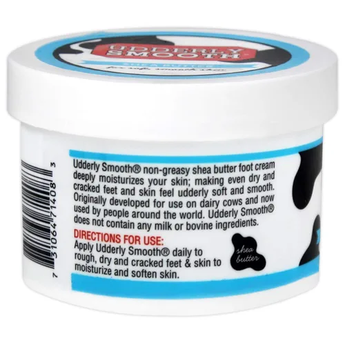 Miniatura 3 de UDDERLY SMOOTH Crema para pies con manteca de karité, ligeramente perfumada, tarro de 8 onzas