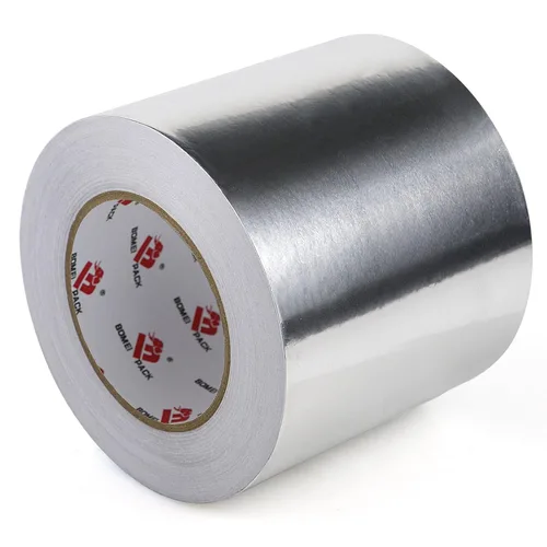 Miniatura 10 de BOMEI PACK Cinta de lámina de aluminio, cinta de conducto de metal resistente, cinta plateada de alta temperatura, perfecta para sellar y reparar