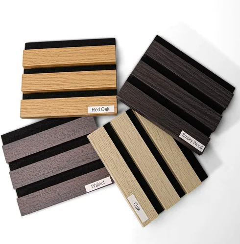 Miniatura 2 de AMZDEPOT Panel de pared de listones de madera, paquete de 4 paneles de madera para pared, paneles de pared insonorizados 3D, paneles acústicos