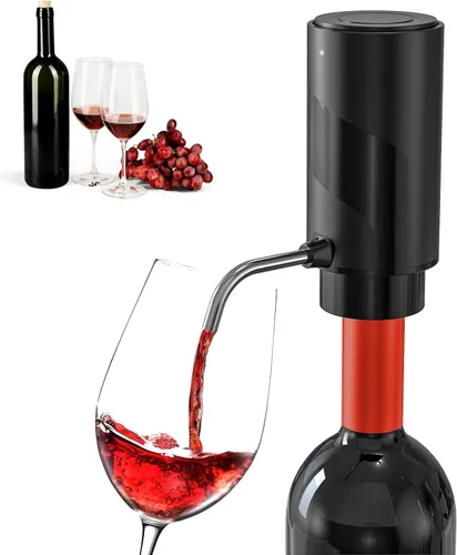 Miniatura 12 de BLUBYEES Aireador eléctrico de vino, máquina dispensadora de vino portátil de un solo botón y decantador de vino, filtro automático