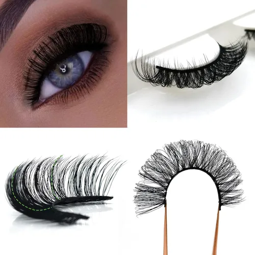 Miniatura 12 de 10 pares de pestañas rusas 3D voluminosas, con curvatura DD, pestañas postizas de visón sintético, pestañas de 19/32 de pulgada que parecen S09
