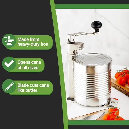 Miniatura 11 de Abrelatas comercial Abrelatas manual de hierro inoxidable resistente para montaje en superficie para cocina comercial