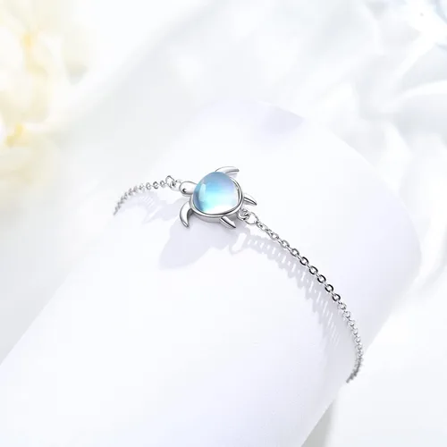 Miniatura 2 de Palpitate Sea Turtle Anklet Bracelets for Women 925 Sterling Silver Sea Turtle Anklets Layered Beach Jewelry Christmas Gifts Adjustable