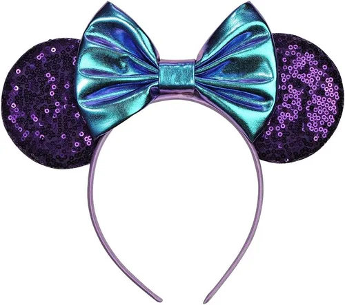 Miniatura 13 de FANYITY - Orejas de ratón, diadema con lentejuelas brillantes para cosplay de ratón para niños, niñas y mujeres, para Halloween y viaje a Disney