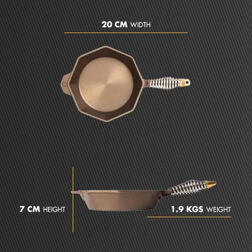 Miniatura 8 de FINEX Sartén de hierro fundido de 8 pulgadas, reliquia moderna, hecha a mano en los Estados Unidos, pre-sazonada con aceite de linaza orgánico