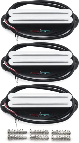 Miniatura 6 de FLEOR Humbucker de doble riel caliente de tamaño single-coil para guitarra (12-13K), crema
