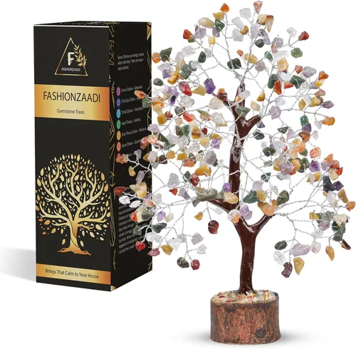 Miniatura 24 de FASHIONZAADI Árbol de la vida de 7 chakras, cristales y piedras curativas, regalos de cumpleaños para mujeres, árbol de cristal para energía