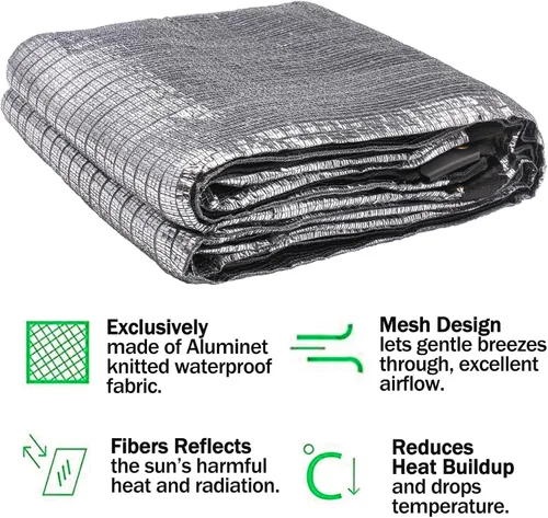 Miniatura 5 de 85 % papel de aluminio, tela resistente con ojales, pantalla de privacidad para mascotas, cubierta de automóvil, patio, jardín, pérgola, toldo