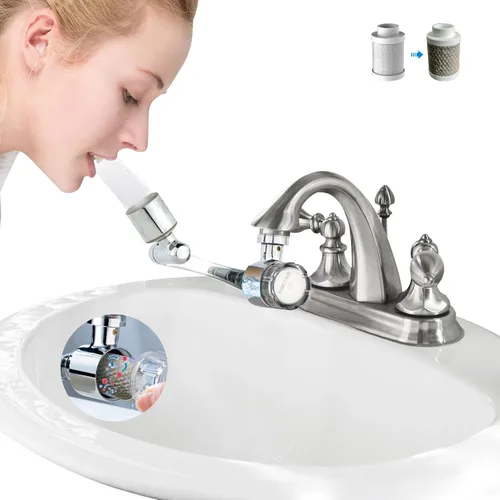 Miniatura 7 de Filtro de agua para grifo de fregadero, extensor de grifo giratorio de 1080°, elimina el cloro, el sabor, el olor, alivia más del 99% la piel seca