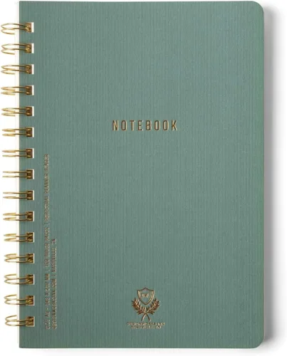 DesignWorks Ink Cuaderno de papel texturizado de doble alambre, planificador diario y diario de escritura de tapa suave, 160 páginas perforadas a
