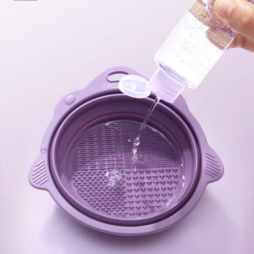 Miniatura 3 de Alfombrilla de silicona para brochas de maquillaje, limpiador de brochas de maquillaje, tapete de limpieza de brochas de maquillaje con ventosa