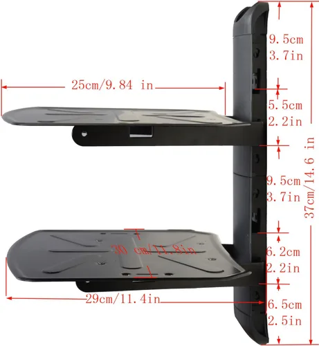 Miniatura 3 de VideoSecu Soporte de montaje en pared de estante de 2 componentes para DVD/DVR/VCR/caja de cable DDS Box CH4