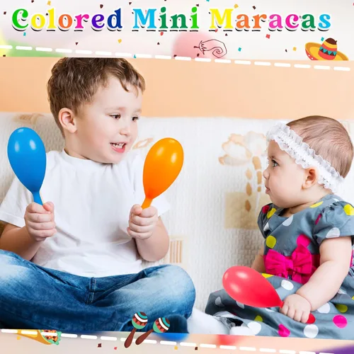 Miniatura 4 de 6 Pcs 4 Inch Mini Maracas Shakers for Kids, Colorful Plastic Rhythm Instruments, Classroom Music Supplies, Party Favors, Preschool Musical Toys