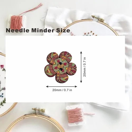 Miniatura 4 de 4 piezas retro pintadas pequeñas flores agujas, soporte magnético para punto de cruz, accesorios de costura y bordado, aguja magnética niñera