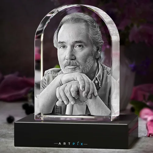 Miniatura 6 de ArtPix 3D Piedra sepulcral de fotos de cristal, regalos conmemorativos personalizados para la pérdida de mamá, papá, mujeres, hombres, esposa