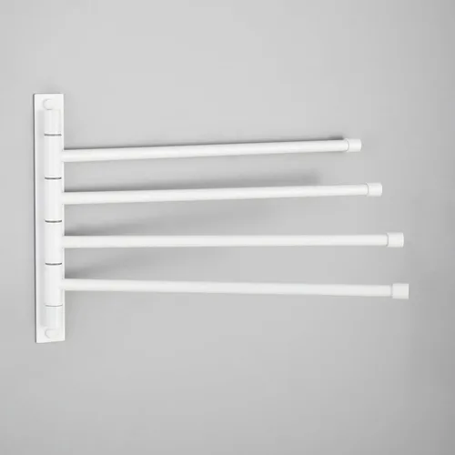 Miniatura 11 de GERZWY Toallero giratorio SUS 304 de acero inoxidable de 4 brazos para baño, soporte para toallas, organizador de almacenamiento, ahorro de espacio