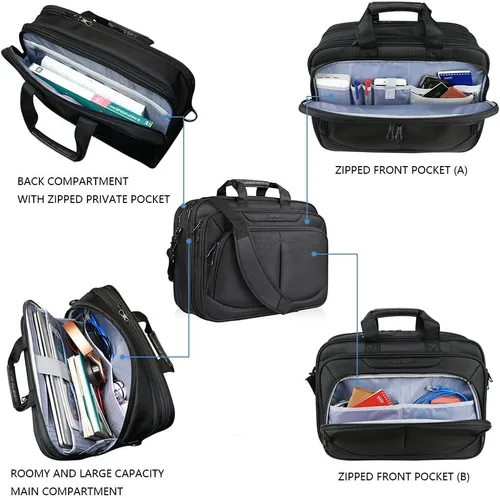 Miniatura 5 de KROSER Maletín ligero expandible para laptop de 17.3 pulgadas, bolsa de trabajo de negocios premium repelente al agua para viajes/mujeres/hombres