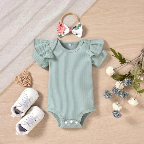Miniatura 8 de Aalizzwell Body acanalado con pantalones cortos para bebé, ropa de verano