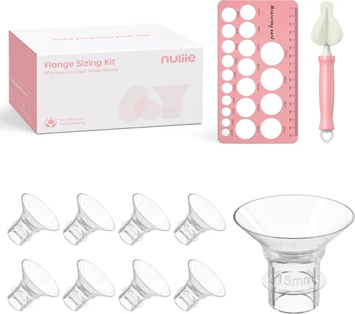 Miniatura 10 de Nuliie Kit de tamaño de brida 3 en 1 de 13/15/17/19/0.827 in para brida/escudo de extractor de leche doble eléctrico de 0.945 in, 10 piezas