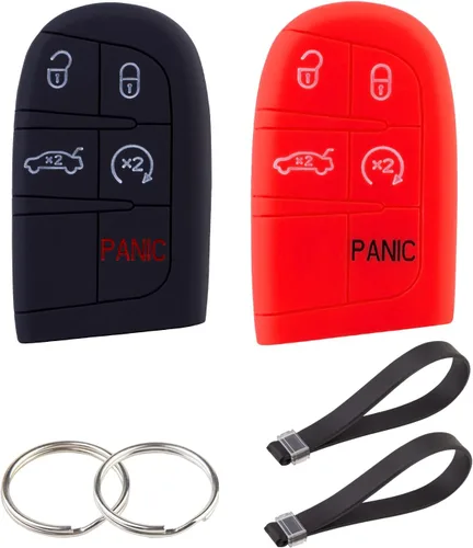 Funda para llavero para Jeep, Dodge Challenger, protector de llave de silicona compatible con Jeep Grand Cherokee Renegade Chrysler 200 300 Dodge