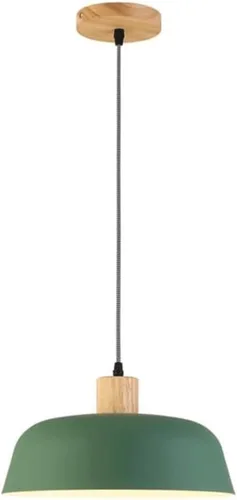 Miniatura 11 de Luces colgantes nórdicas retro para isla de cocina, moderna lámpara colgante de madera, lámpara industrial de aluminio para comedor, sala de estar