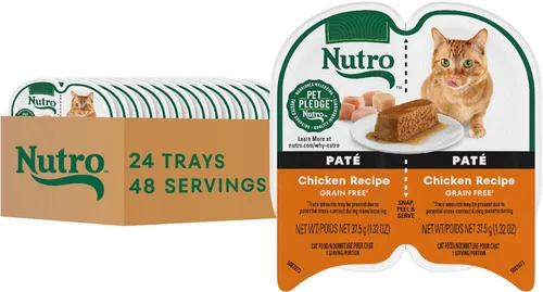 Nutro Perfect Portions Receta de pollo en paté de comida húmeda para gatos, 2.64 onzas, paquete doble (24 unidades, paquete de 1)