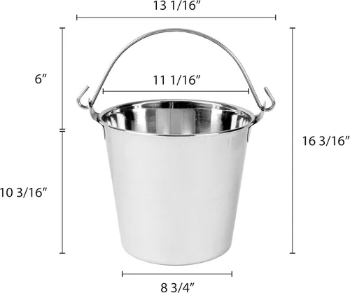 Miniatura 5 de TrueCraftware - Cubo de acero inoxidable de 13 cuartos de galón Balti- Servidor de buffet de alimentos para frutas y verduras, aperitivos, papas