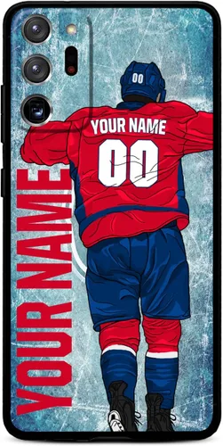 Miniatura 34 de Funda personalizada de bricolaje con nombre y número de hockey sobre hielo para Samsung Galaxy Note 20/20 Ultra 10 Pro Note 9 8, silicona líquida