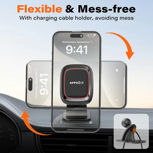 Miniatura 4 de APPS2Car [Paquete de 2] Soporte magnético para teléfono para automóvil, imán súper fuerte, soporte de teléfono para automóvil, tablero