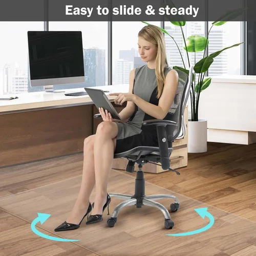 Miniatura 2 de Alfombrilla transparente para silla de 36"x48" para suelos de madera dura - Protector de alfombrilla para escritorio de oficina, fácil deslizamiento