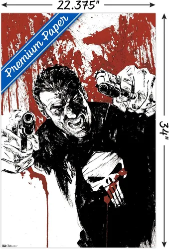 Miniatura 3 de Trends International Marvel Comics - Póster de pared de The Punisher - Pistols, 22.375 x 34 pulgadas, versión premium sin marco
